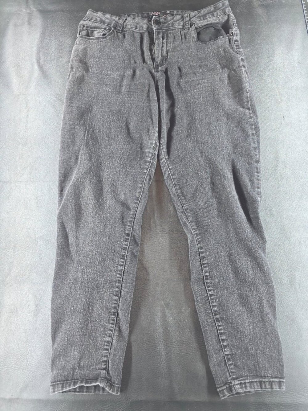 Ci Sono Gray Straight Leg Denim Jeans Womens Size 13/31 Five Pocket Button Fly - Picture 1 of 5